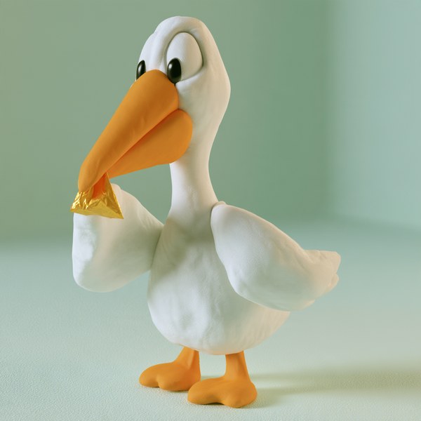 the pelican holding a gold coupon nobody has clipped